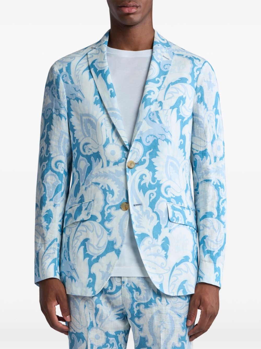 floral-jacquard blazer - 3