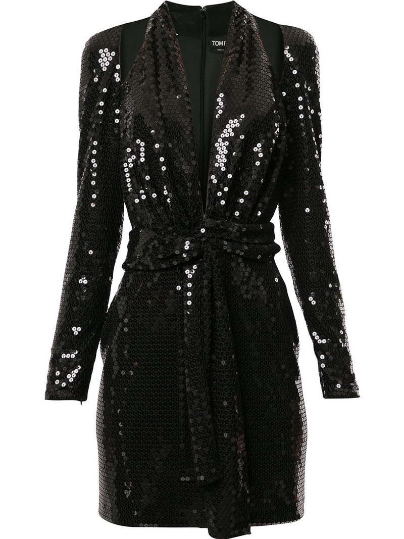 sequin cut out halter dress 1