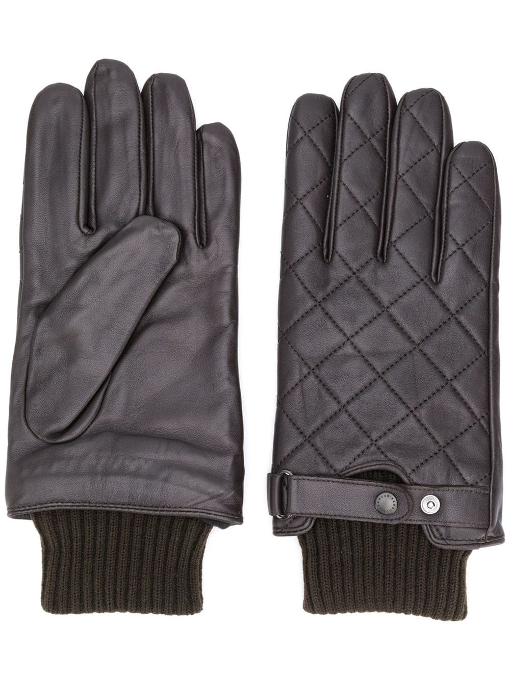 knitted hem quilted gloves - 1