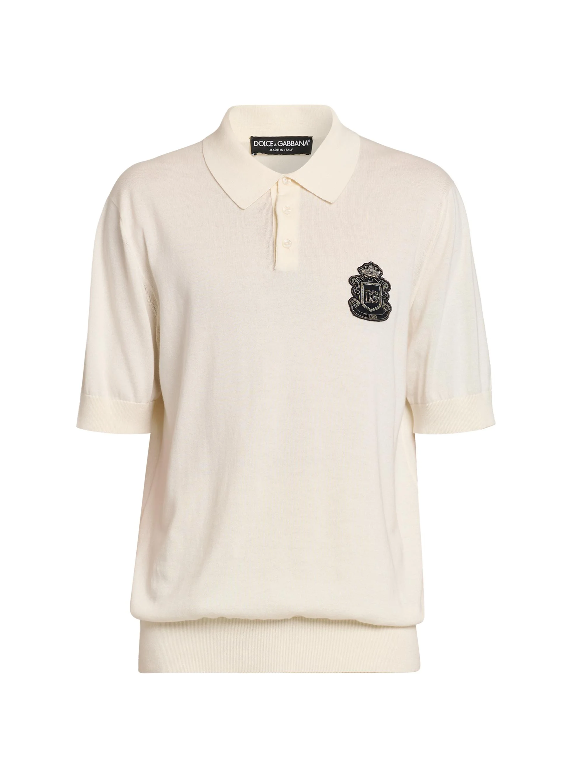 Men's Logo-Patch Cotton Polo Shirt - Bianco - 1