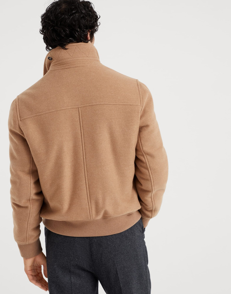 Brunello Cucinelli Lightweight water-resistant cashmere bomber jacket with detachable shearling insert and Thermore® pa outlook