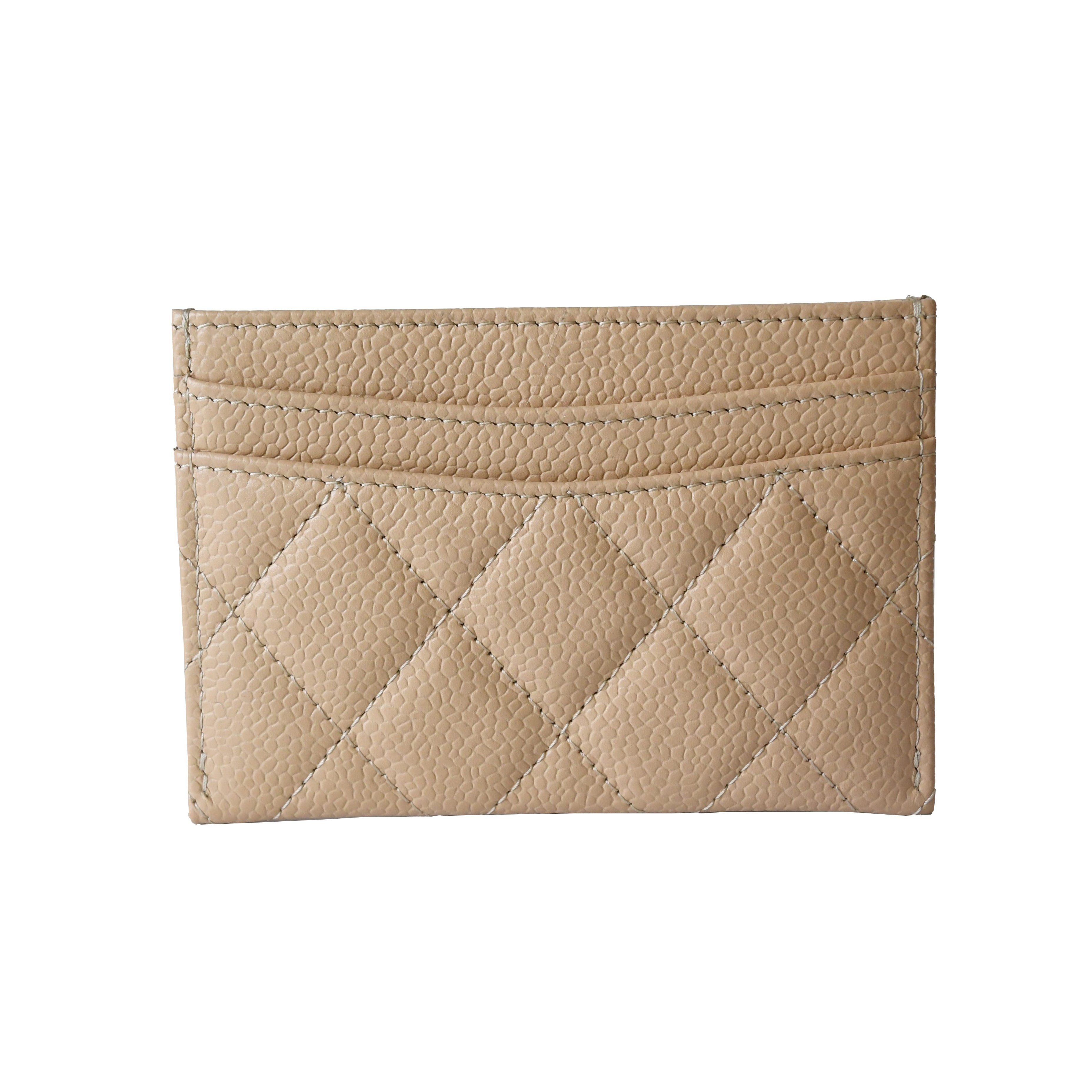 Chanel Caviar Quilted Card Holder Gold Hardware Beige - 2