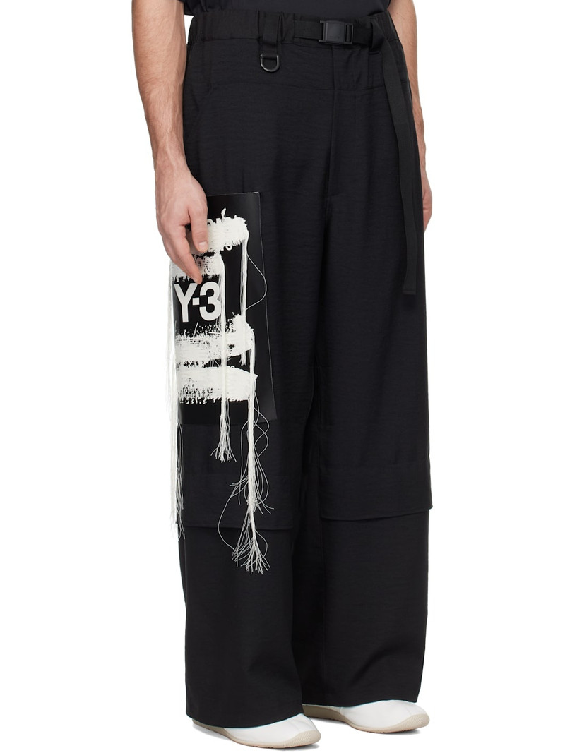 Black Sport Uniform Patch Trousers 2