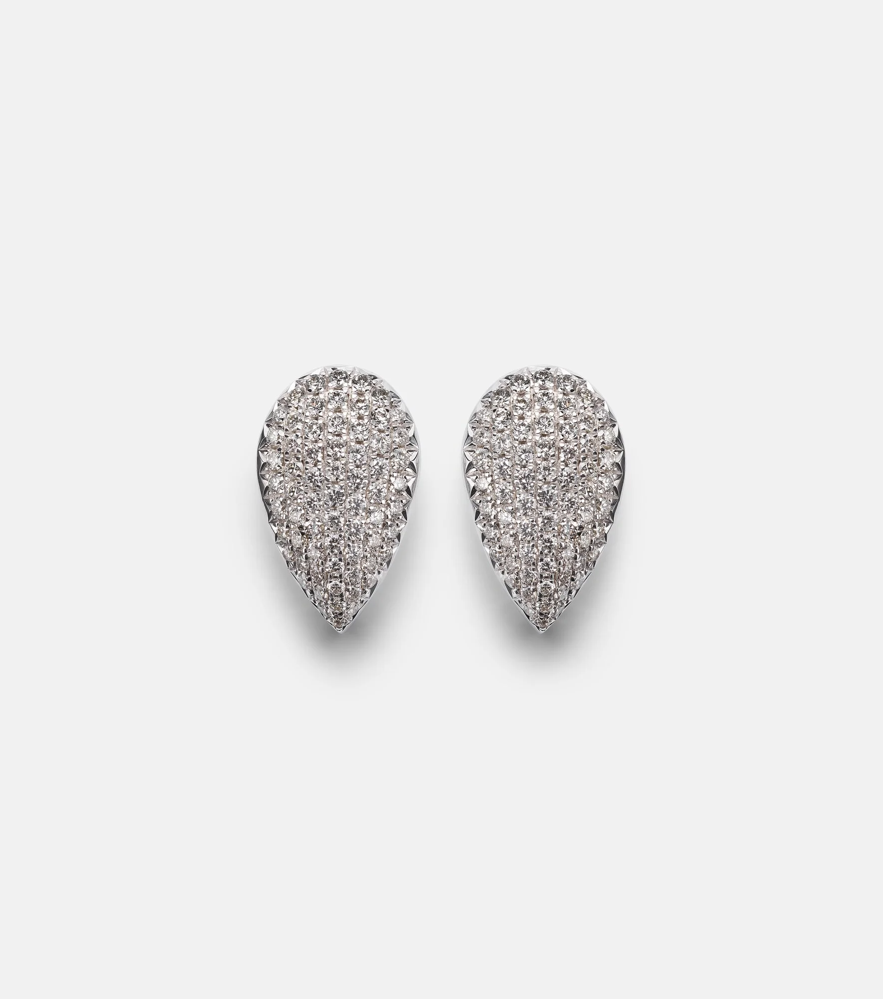 18kt white gold earrings with diamonds - 1