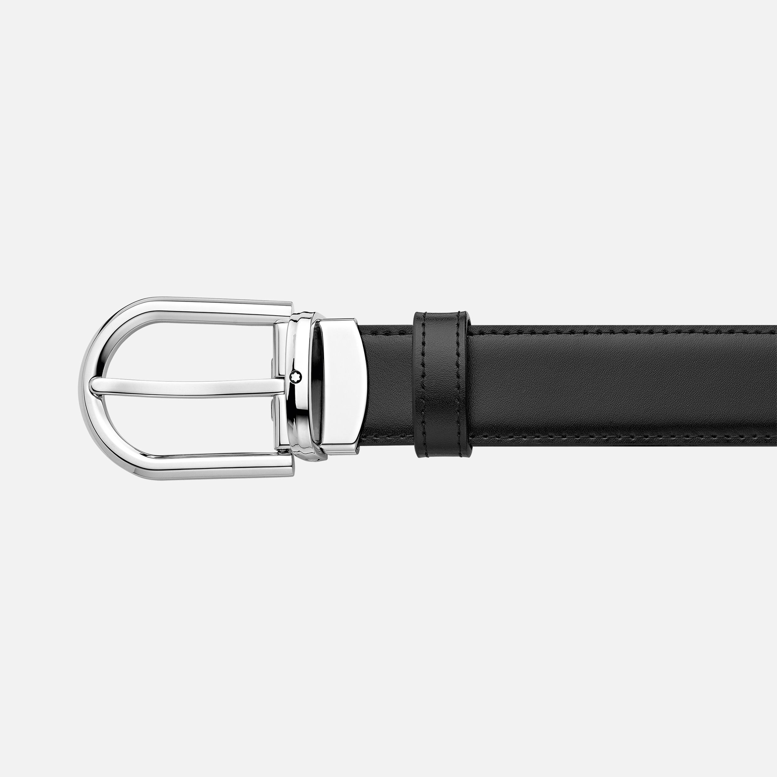 Horseshoe buckle black/brown 30 mm reversible leather belt - 2