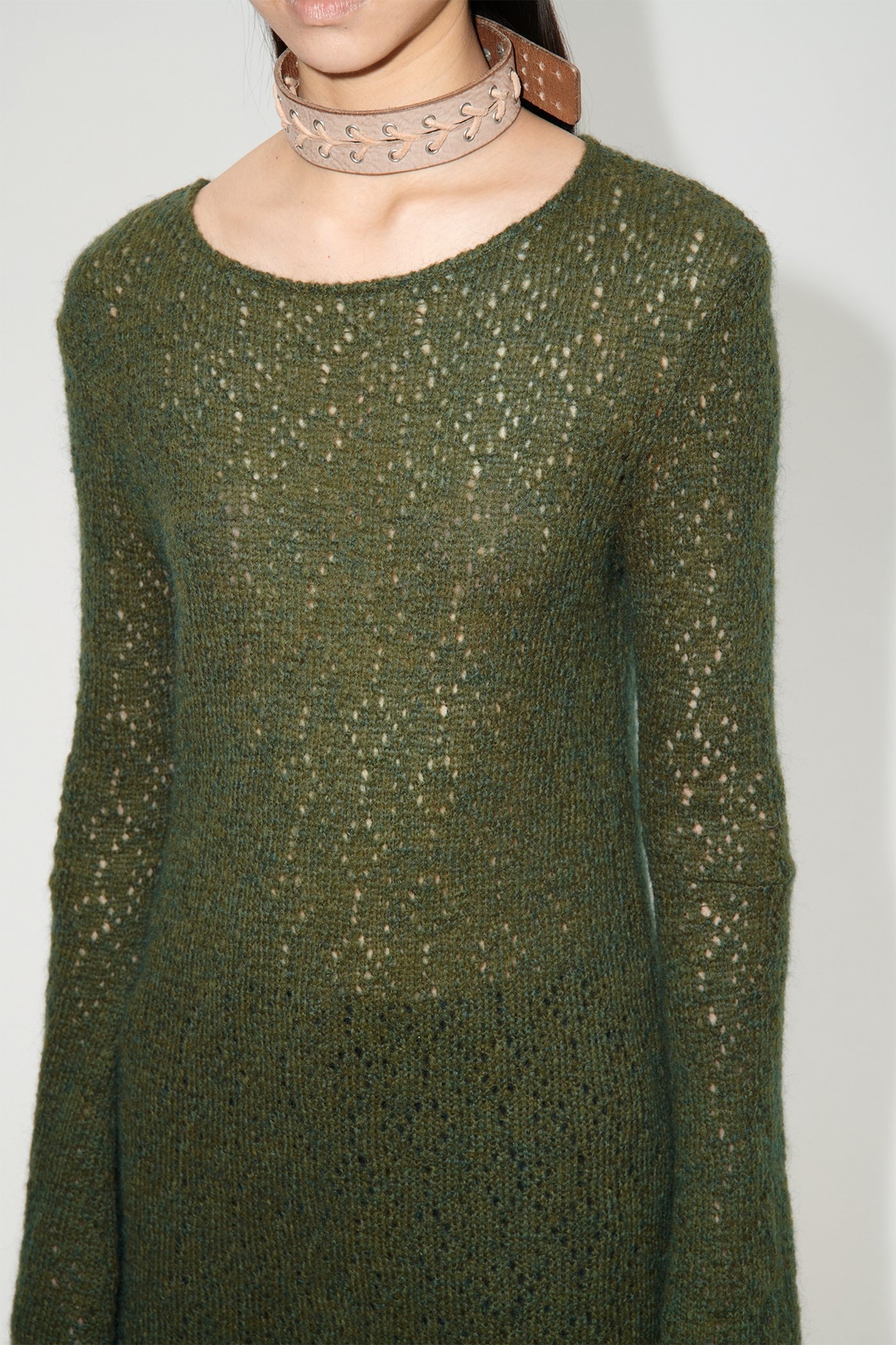 Two Face Dress Moor Green Crochet - 2