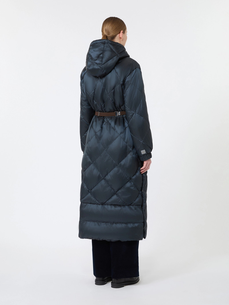 ABETE Long puffer in quilted water-repellent fabric - MIDNIGHTBLUE 4
