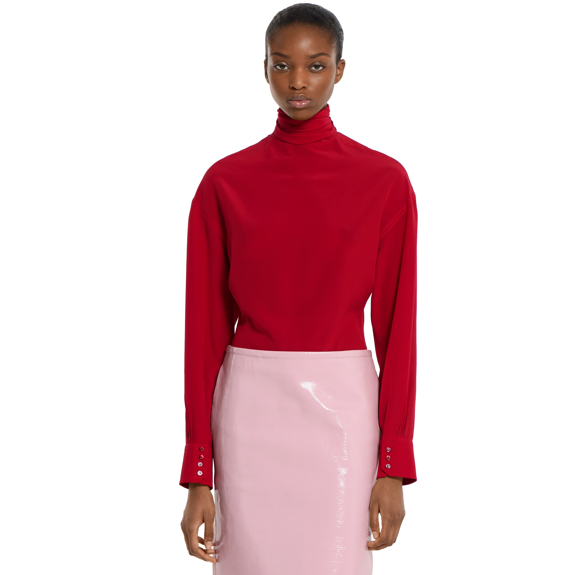 Crêpe de chine shirt with neck bow - 3