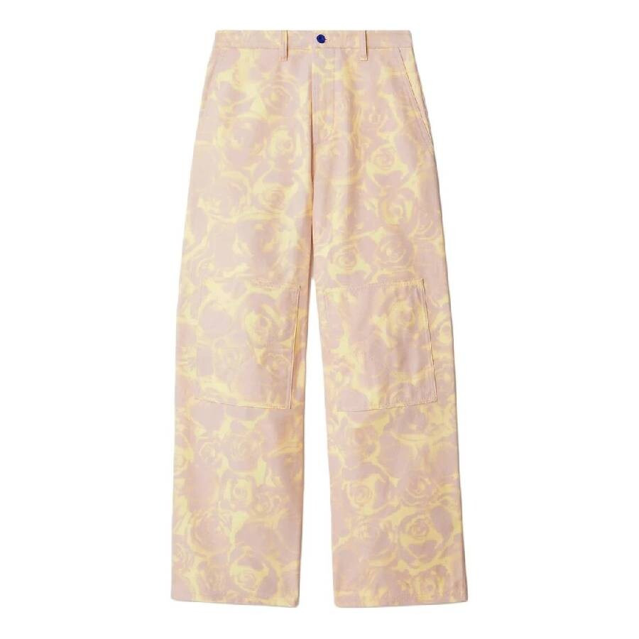 Burberry Rose-Print High Waist Cotton Pants - 5