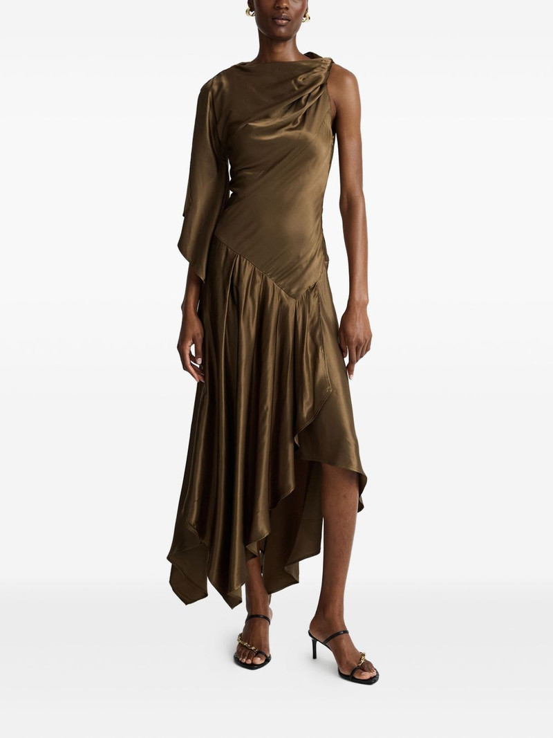 ANNA QUAN draped one-shoulder asymmetric evening dress outlook
