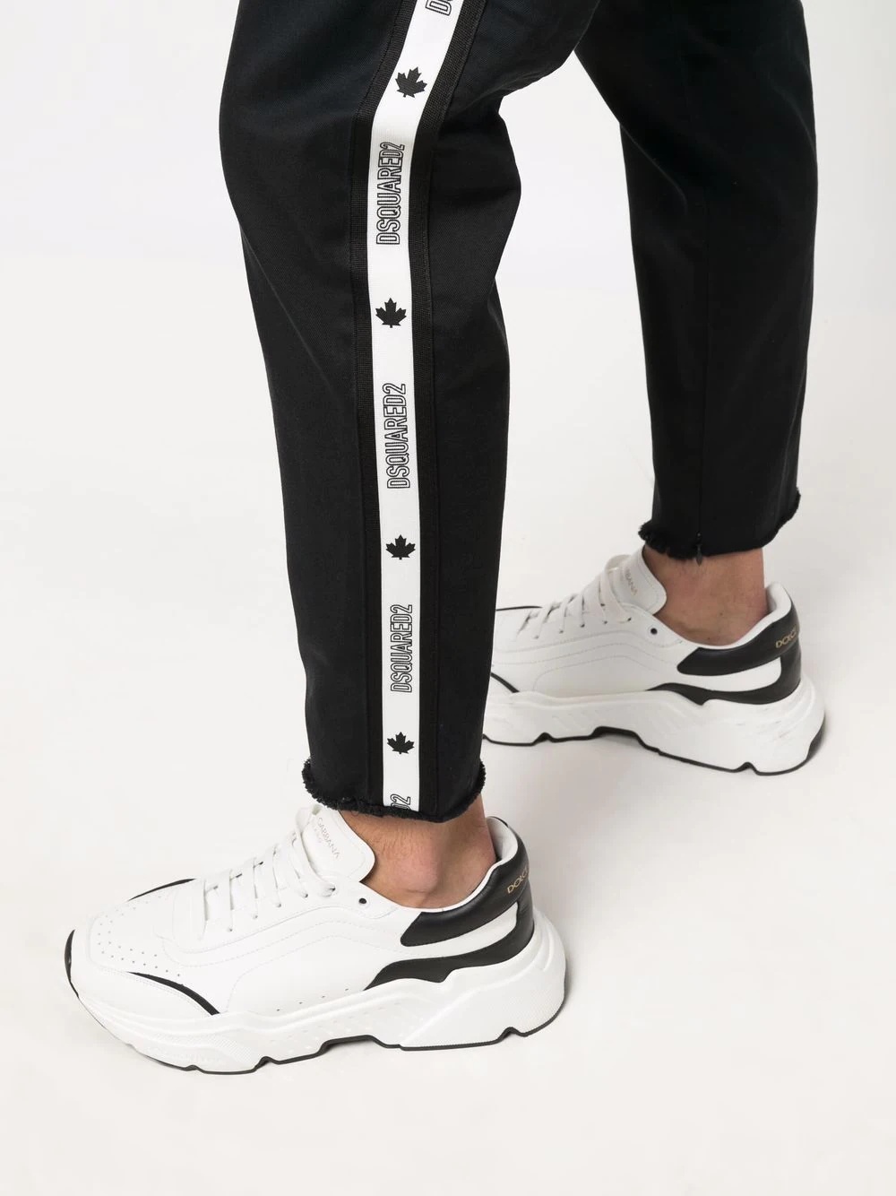 logo-panel straight trousers - 5