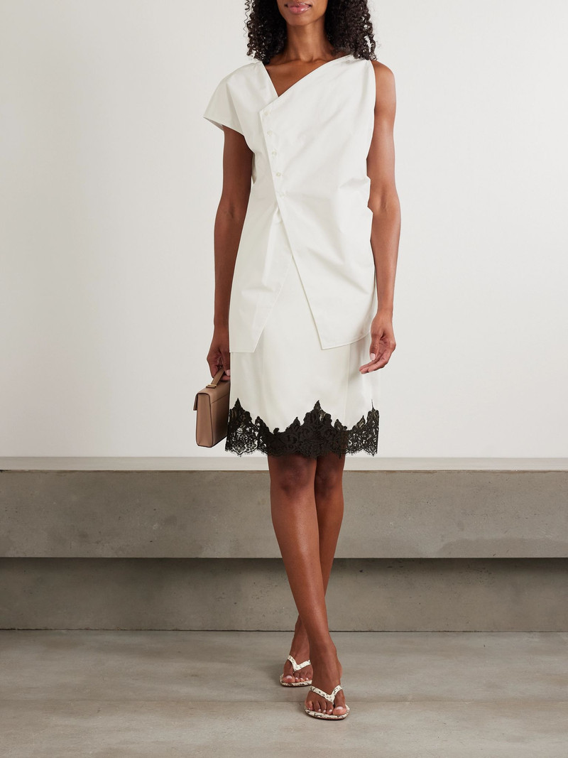 Stella McCartney Lace-trimmed satin wrap skirt Off-white outlook