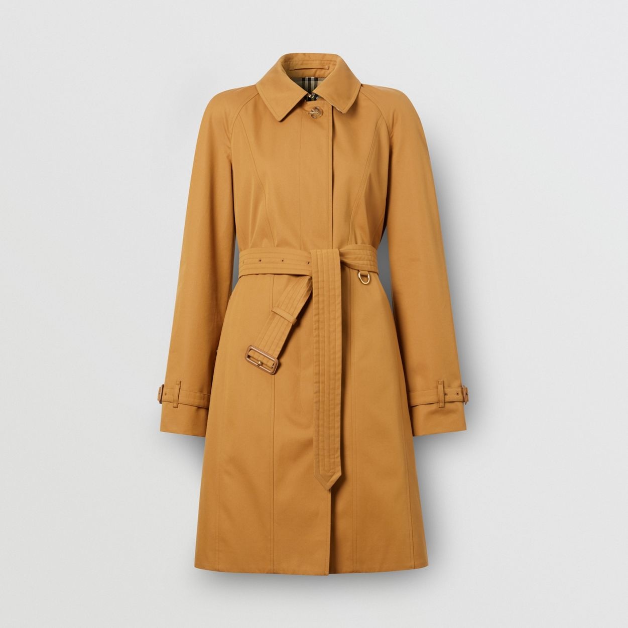 Cotton Gabardine Belted Swing Coat - 1