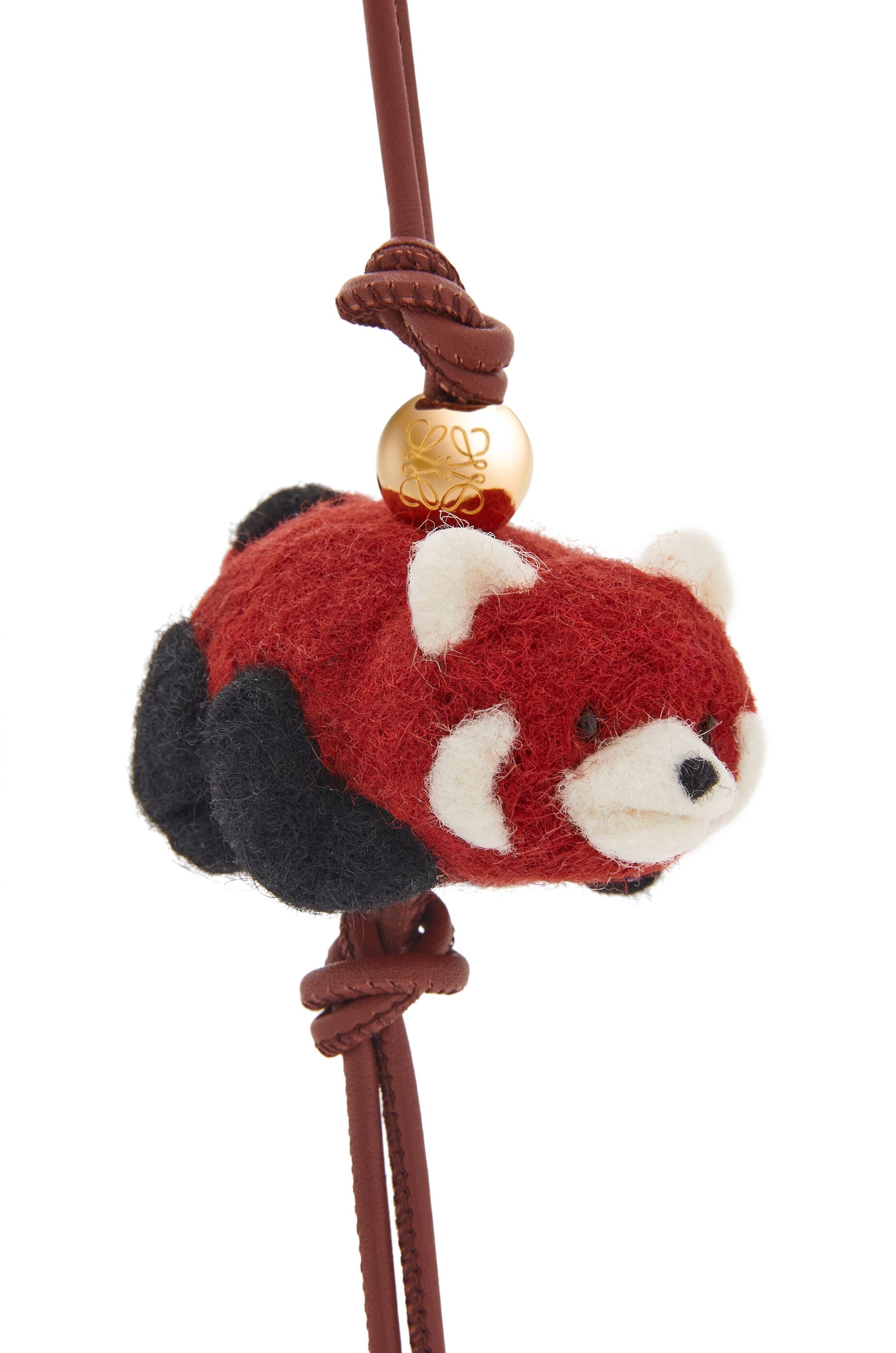 Red panda charm in felt and calfskin - 2