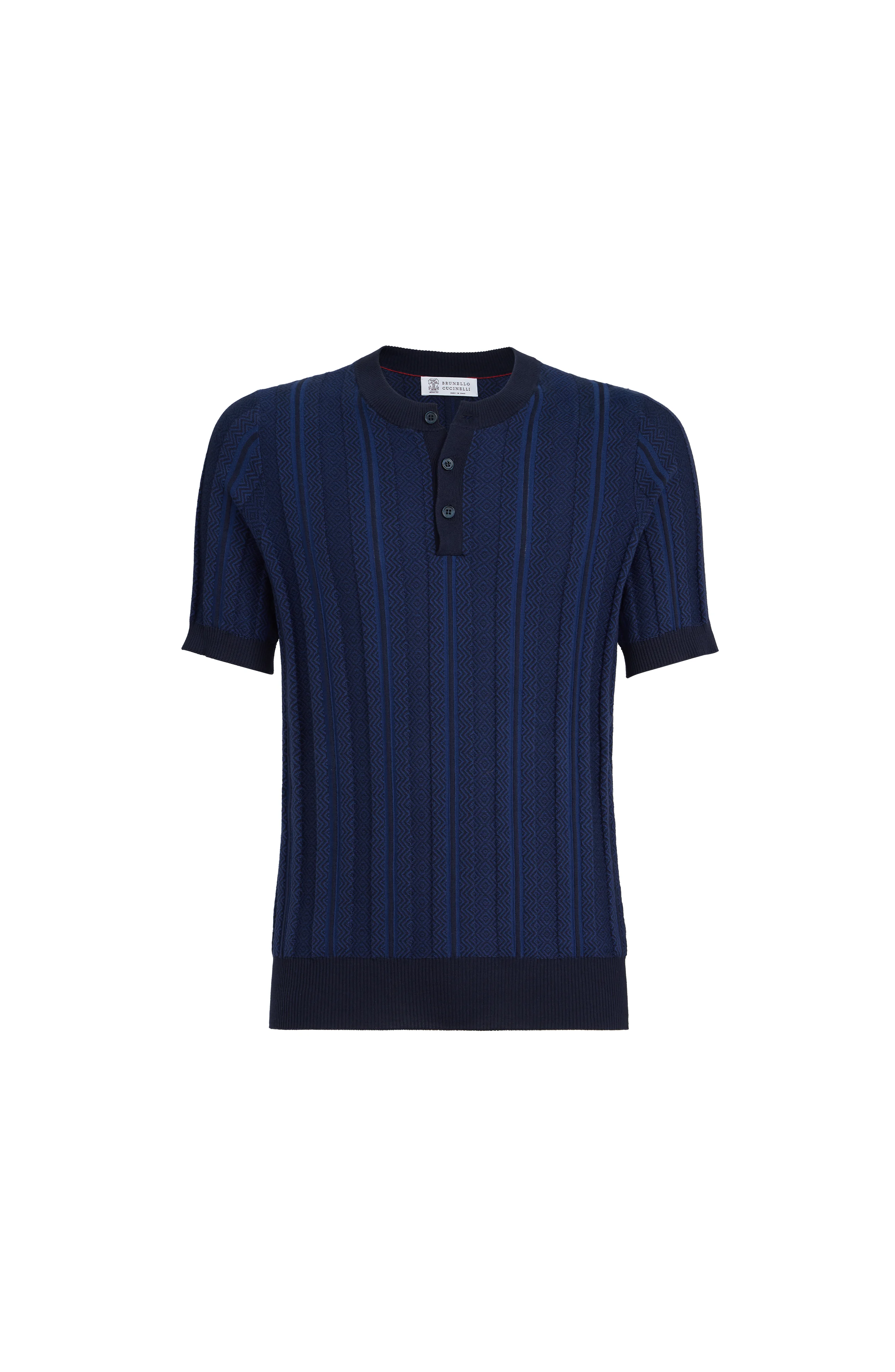 Brunello Cucinelli Knit T-shirt in Navy Blue at Nordstrom - 1
