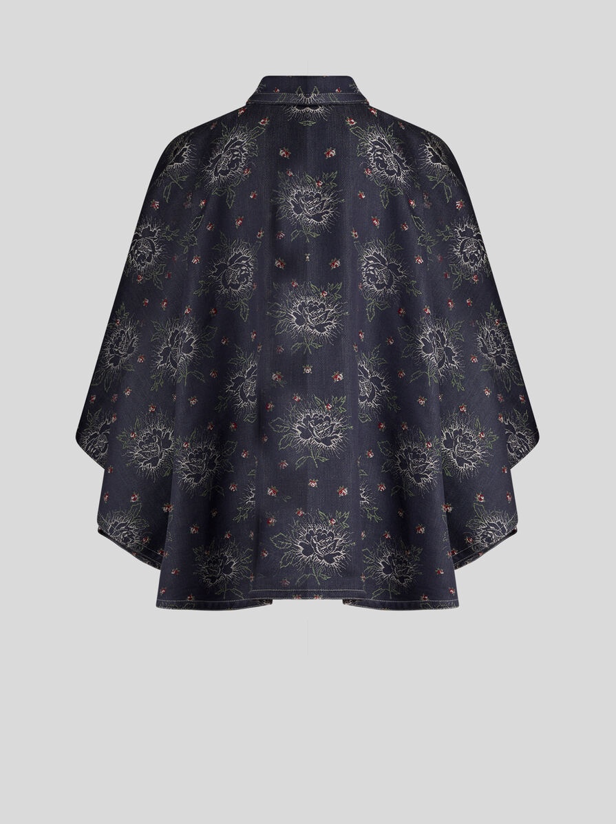 JACQUARD DENIM CAPE - 5