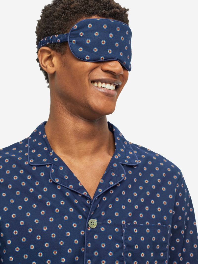 Derek Rose Eye Mask Nelson 90 Cotton Batiste Navy outlook