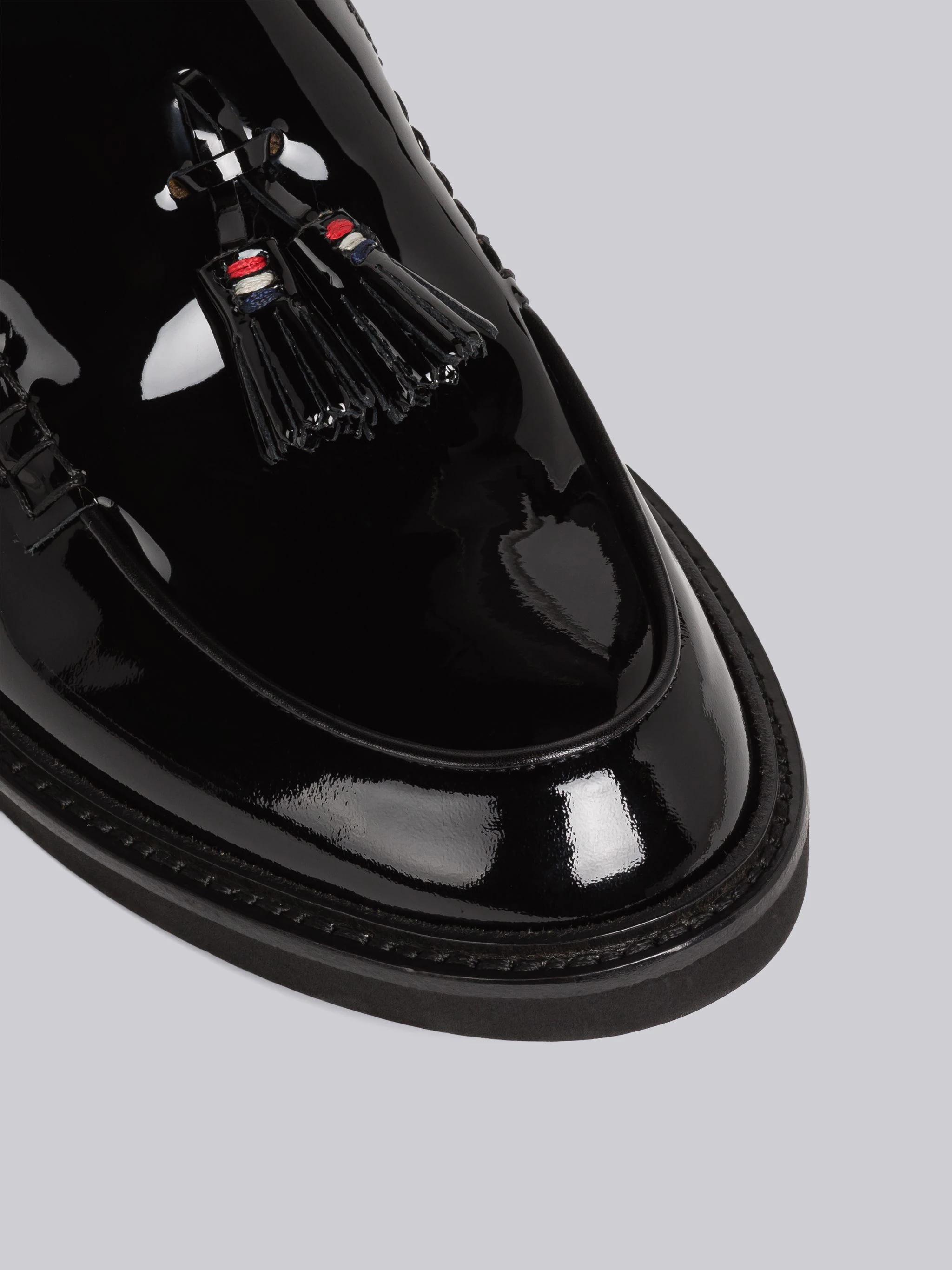 Soft Patent Leather Tassel Loafer Mule - 2