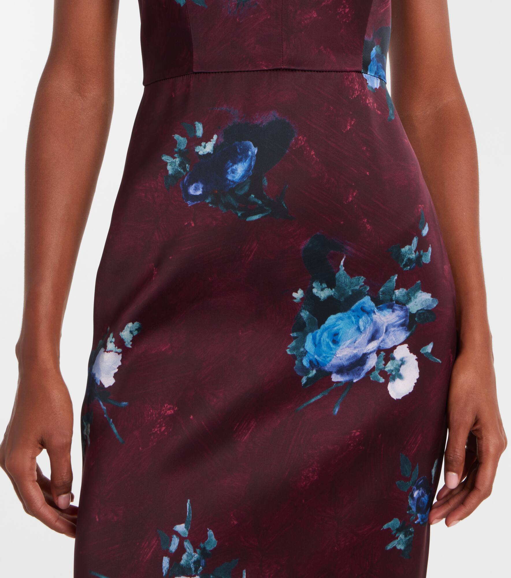 Floral duchesse cocktail dress - 5
