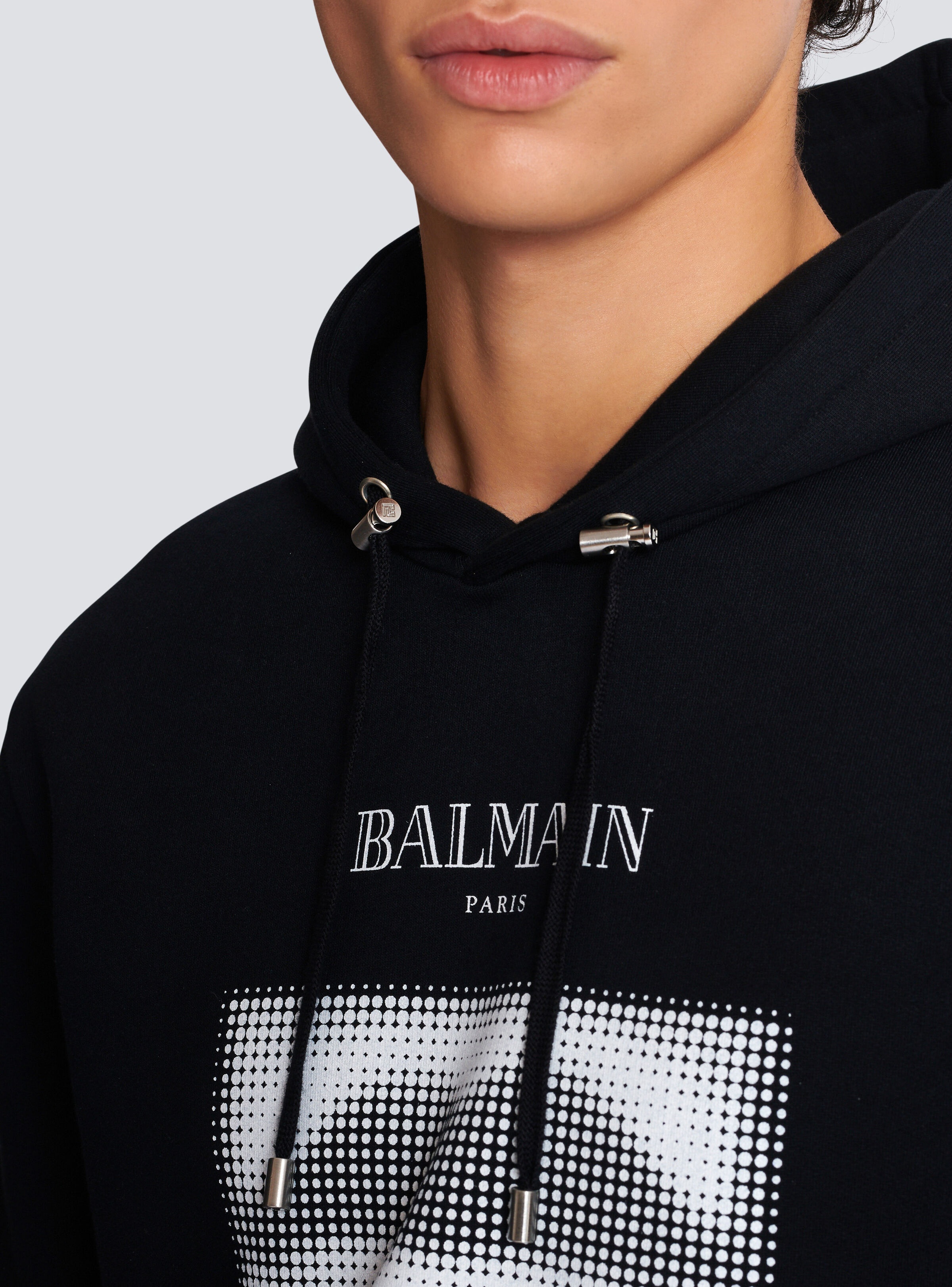 Hoodie with vintage Balmain Lips print - 8