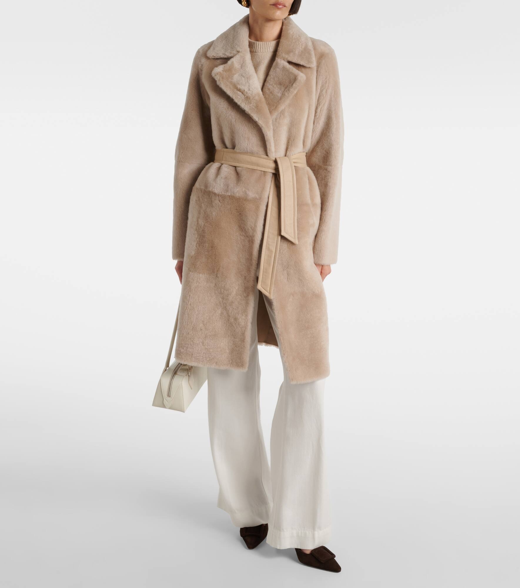 Ulzio belted camel hair coat - 6