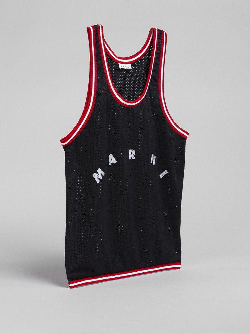 BLACK BASKET TANK TOP SHOPPING BAG IN TECH FABRIC 6