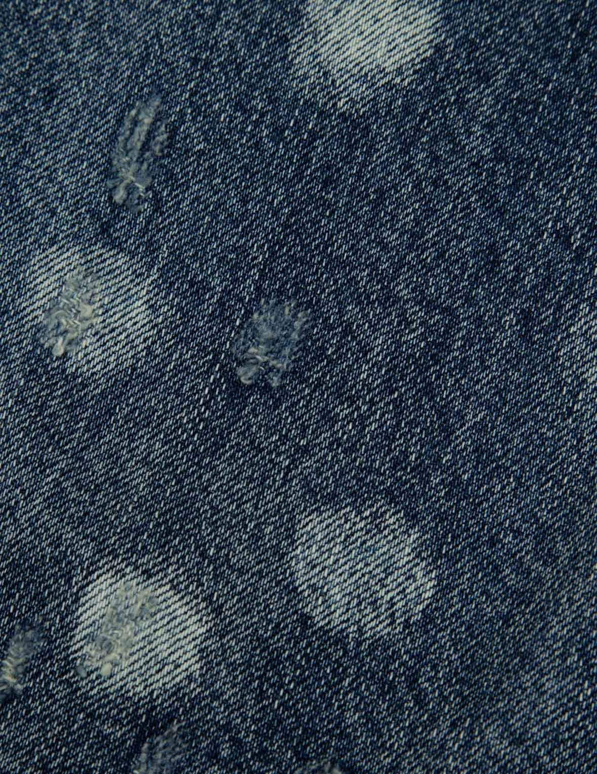 Lucky Slot Machine and Daruma Print Relax Fit Denim Shirt - 6