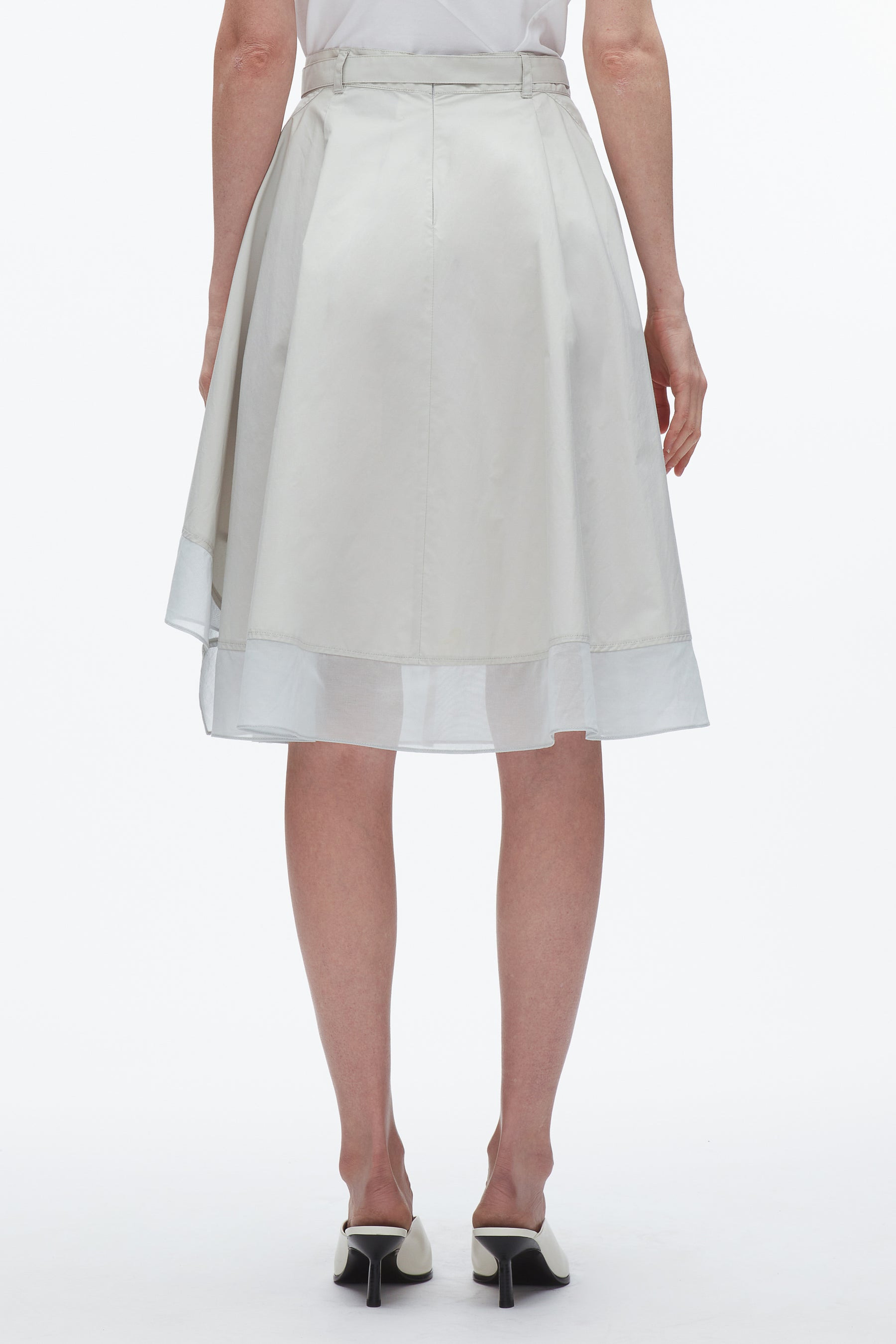 Belted Flounce Skirt with Chiffon Combo - 5