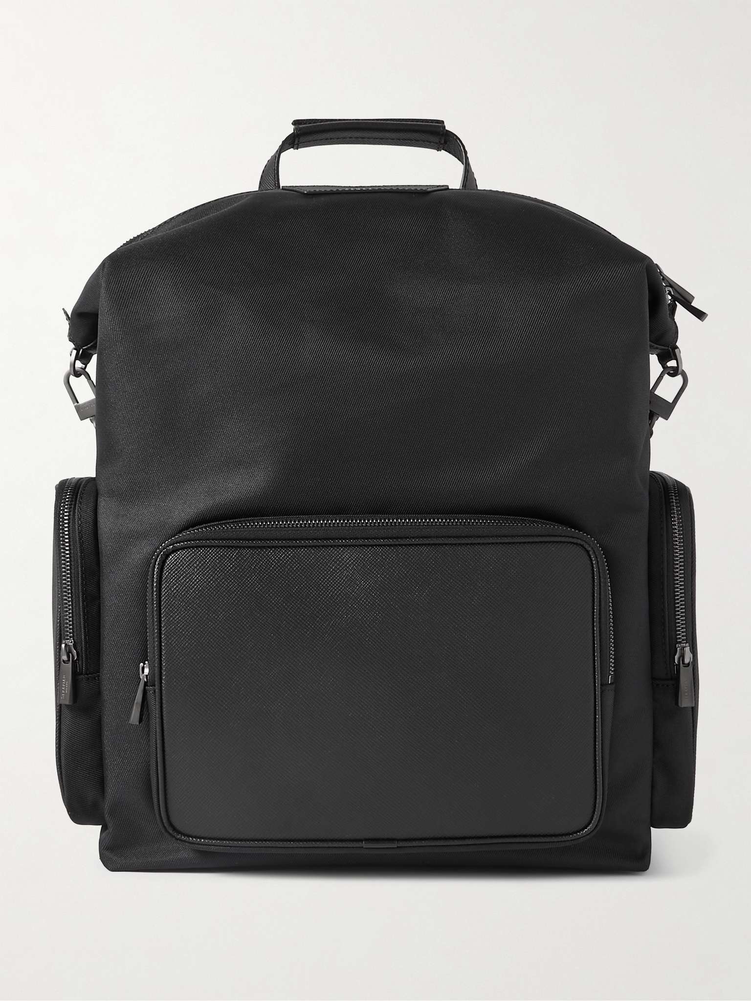 Evoluzione Full-Grain Leather-Trimmed Twill Backpack - 1