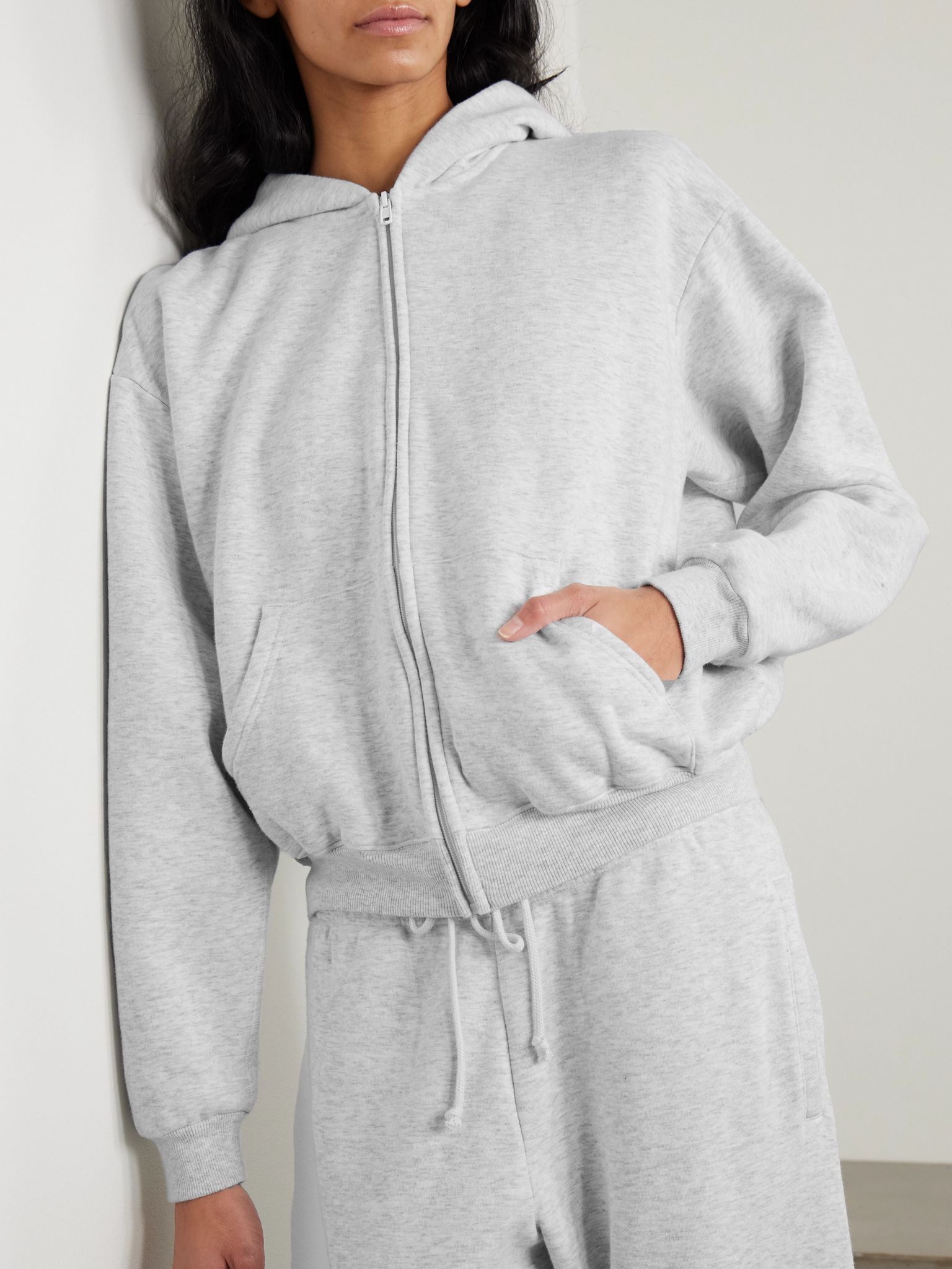 Classic Zip Up Hoodie - Light Heather Grey Light gray - 2