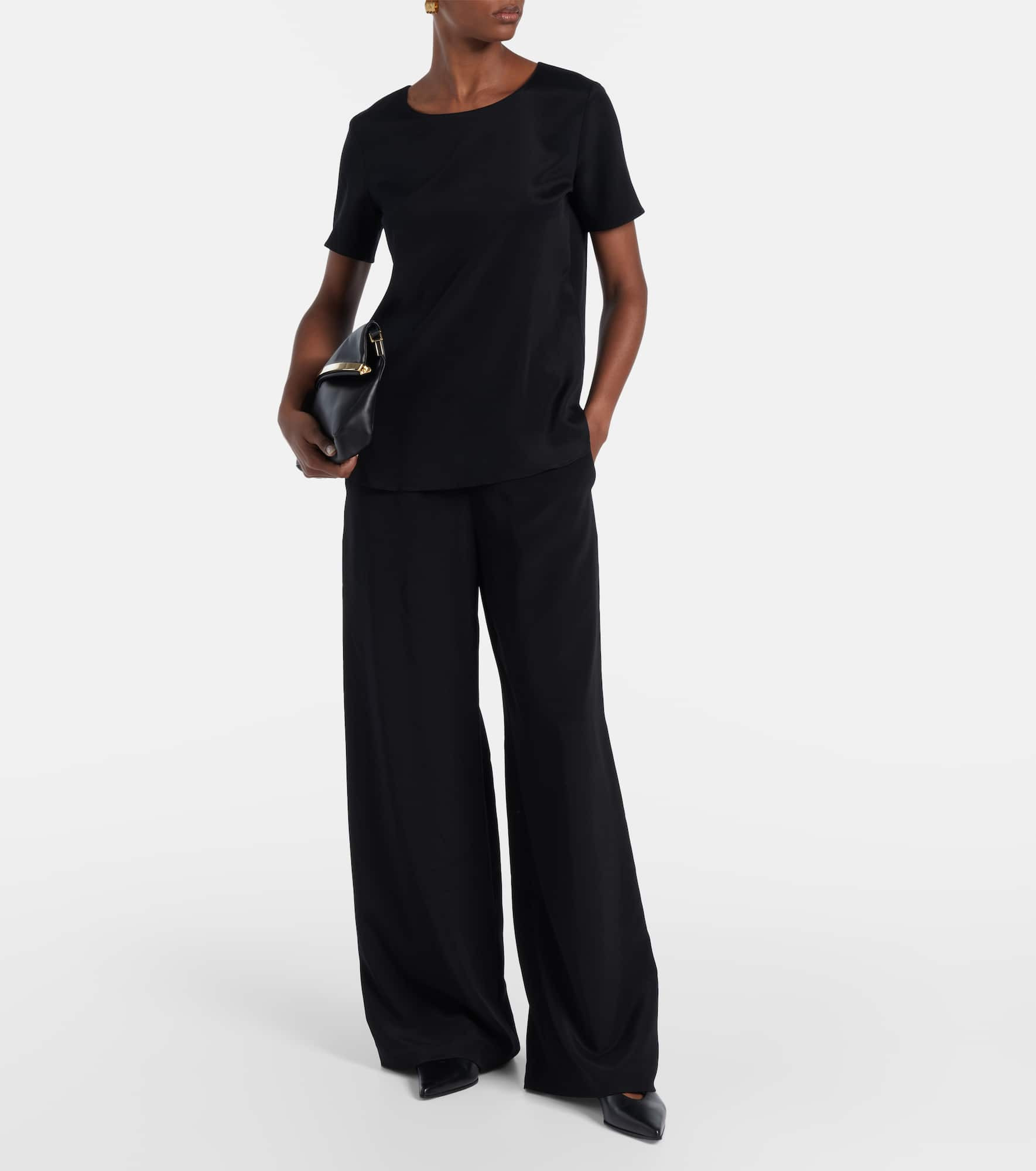 Bonn crêpe de chine wide-leg pants - 2