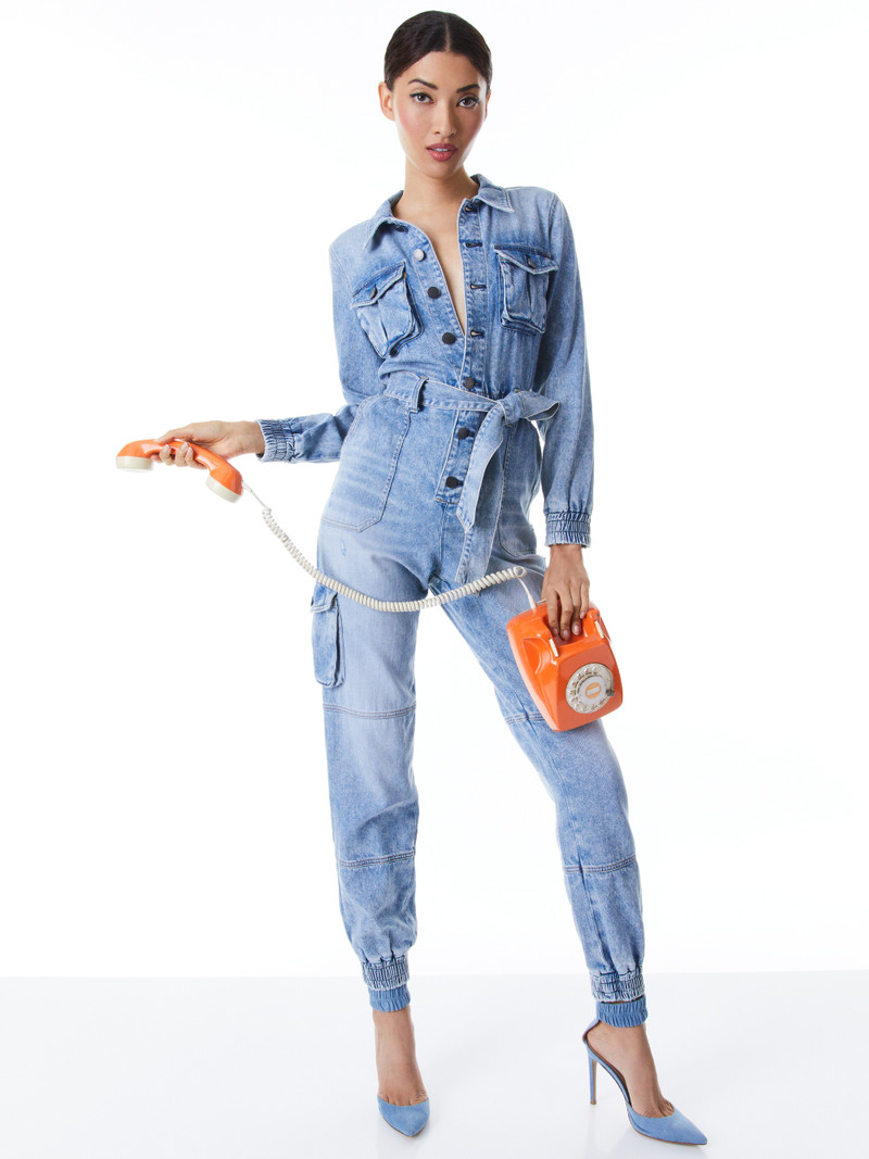 Alice + Olivia ETHA CHAMBRAY JUMPSUIT outlook
