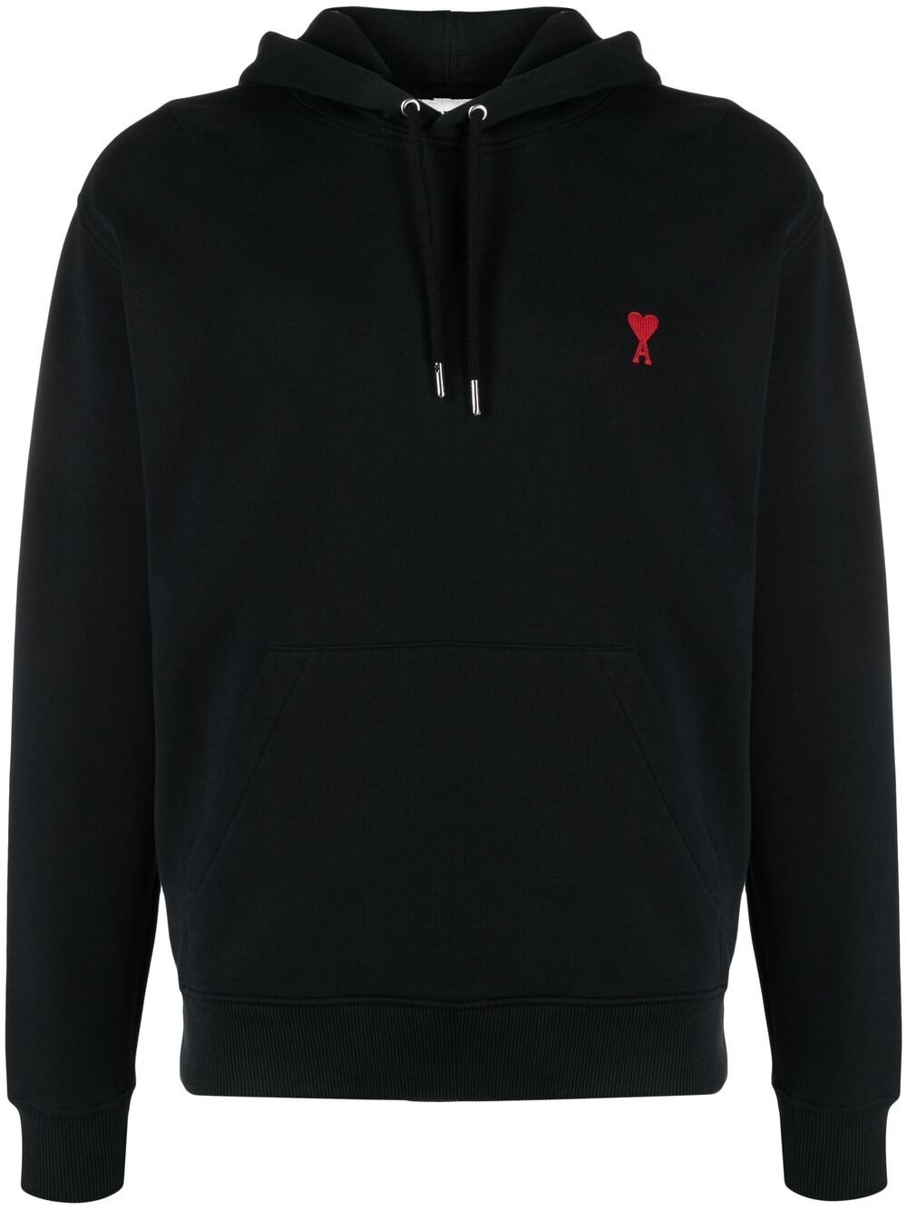 logo-embroidered drawstring hoodie - 1