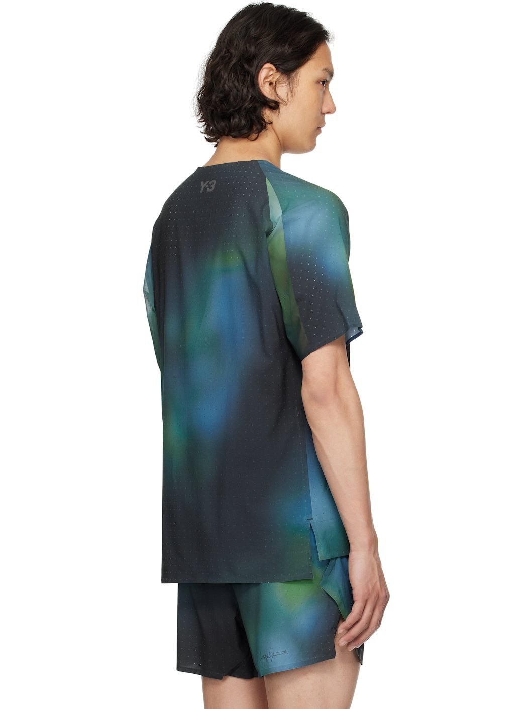 Green Allover Print Running Short Sleeve T-shirt - 3