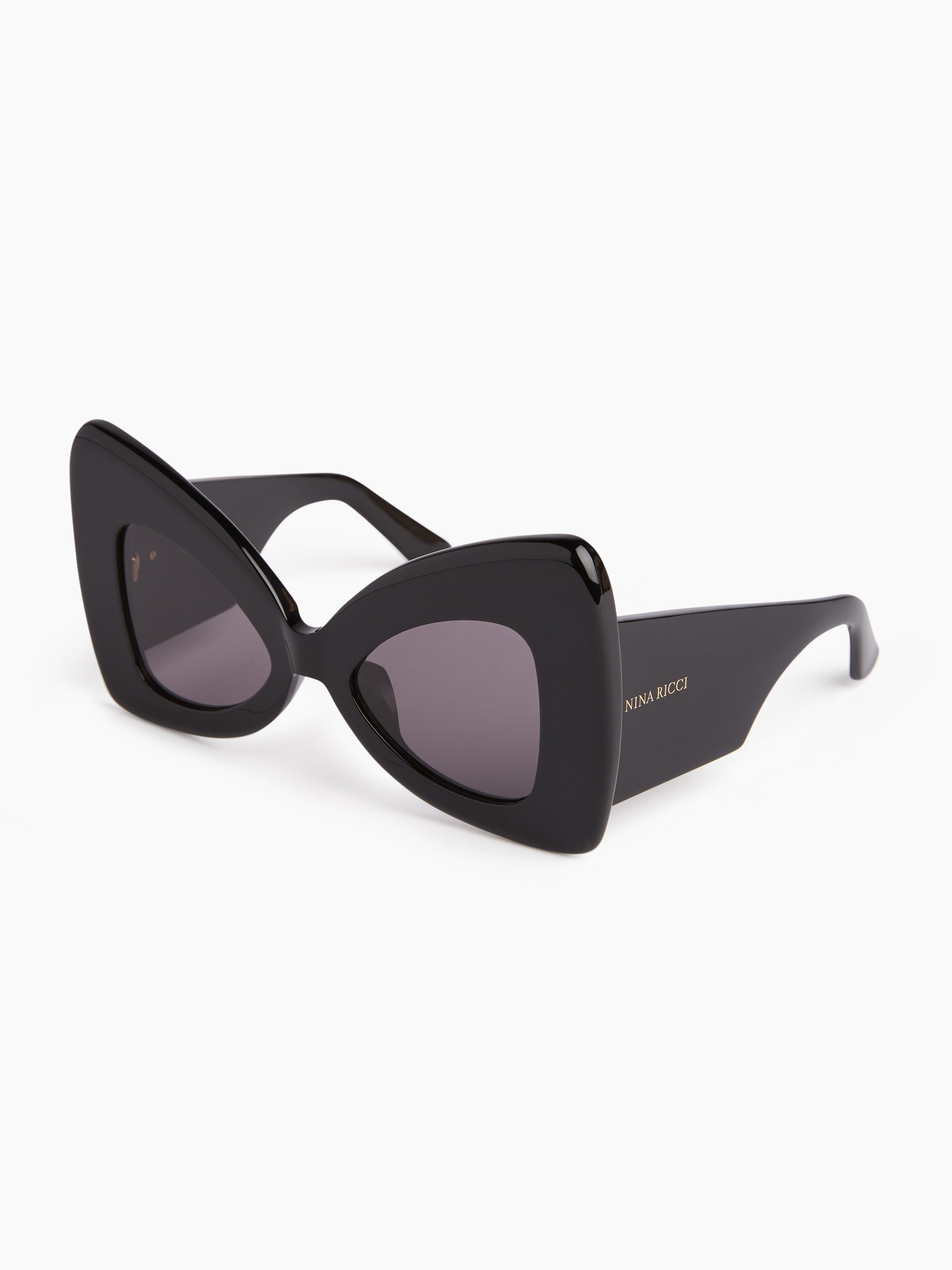 Precious butterfly shiny black Sunglasses - 4