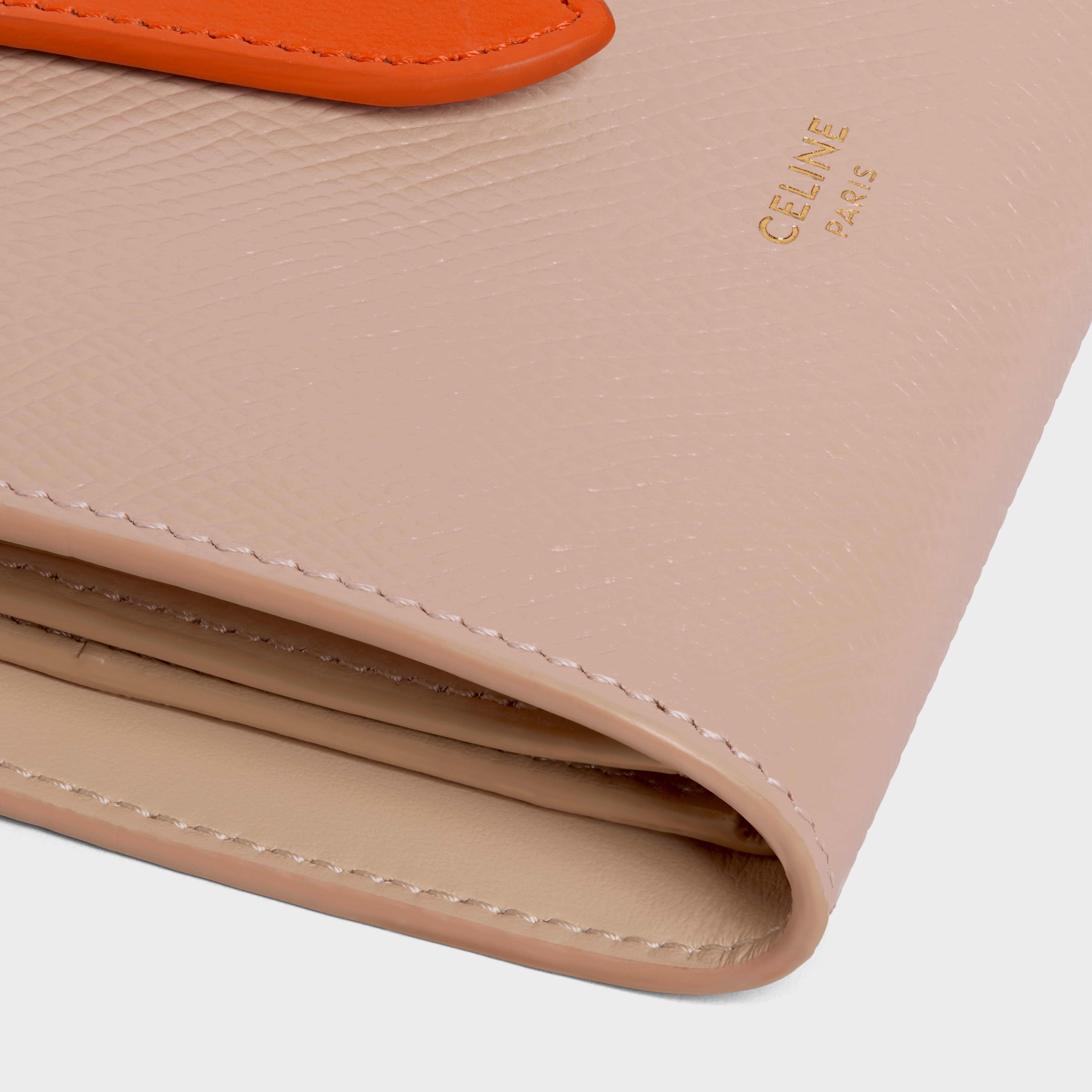 Small Strap Wallet in Bicolour Grained Calfskin - 5