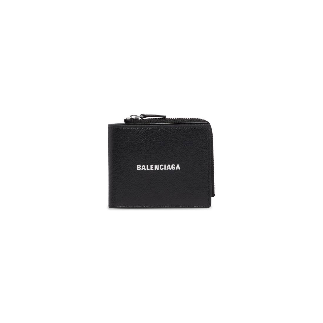 Men's Cash Folded Squared Card Holder in Black - 1