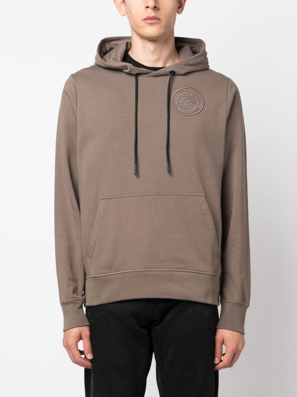 logo-embroidered cotton hoodie - 3