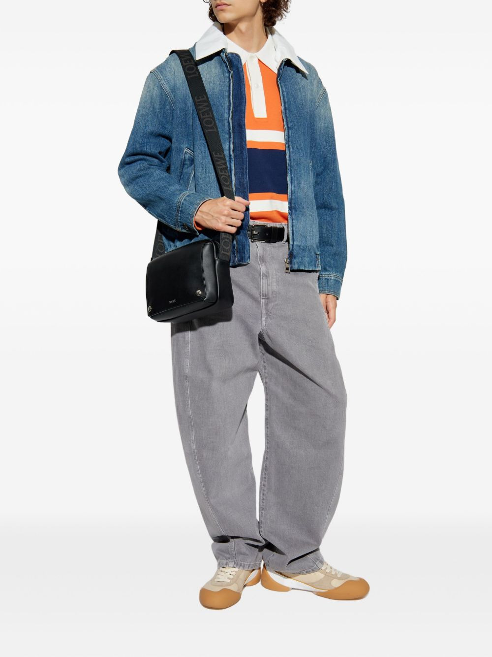 contrast-collar denim jacket - 2