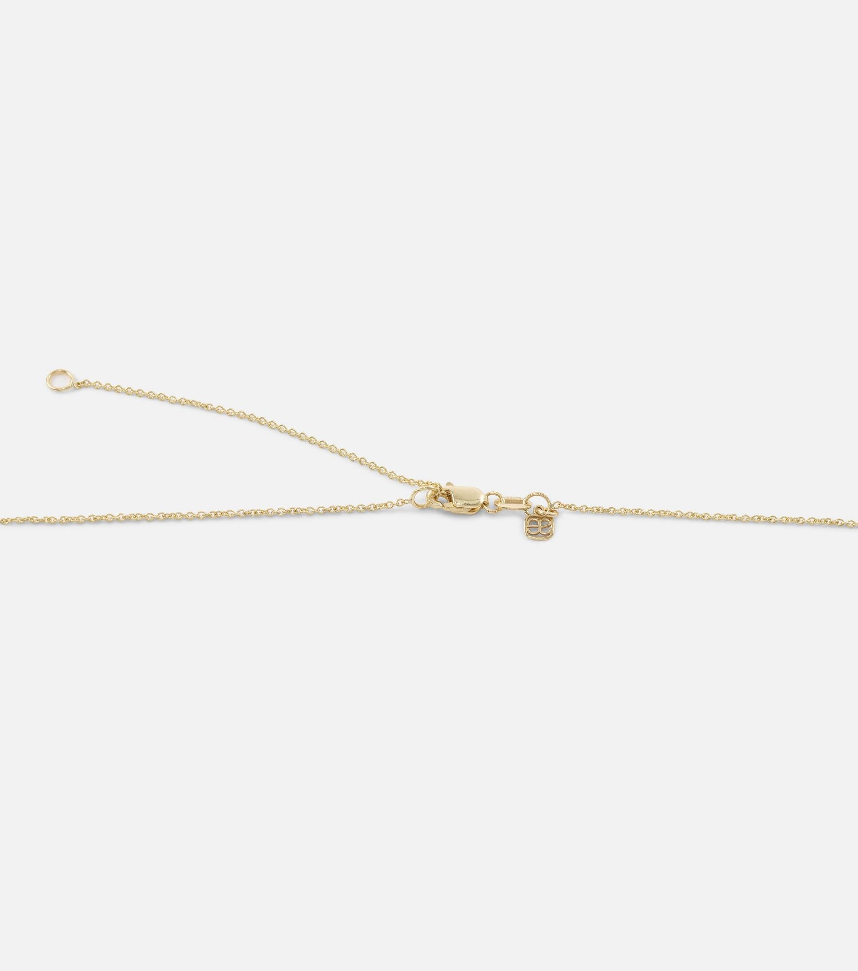 Pretzel 14kt gold charm necklace with diamonds - 4
