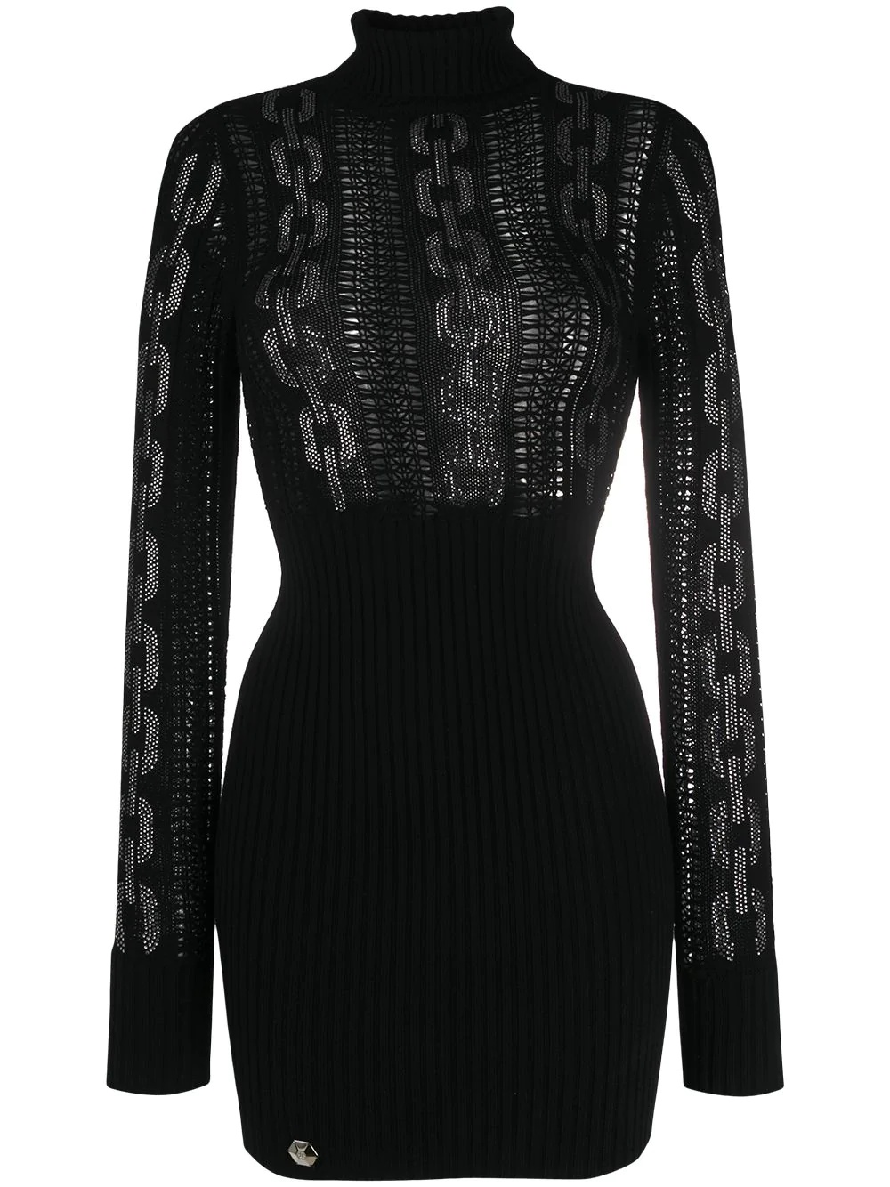 sequin chain knit dress - 1