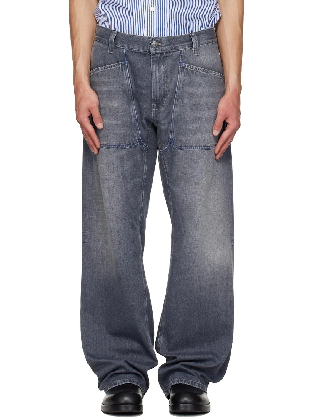 Gray Relaxed D-Zeta Jeans - 1
