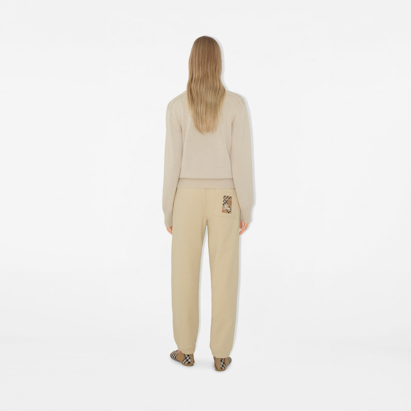Check Label Cotton Jogging Pants 5