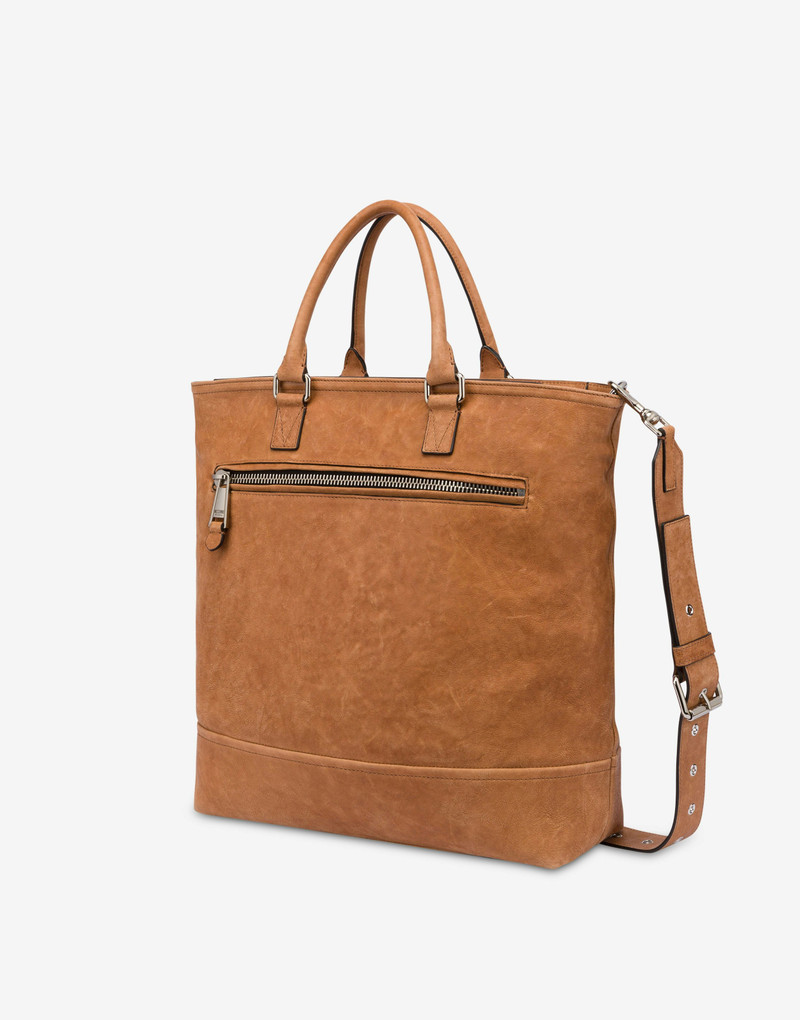 Moschino BIKER WASHED NAPPA LEATHER SHOPPER outlook