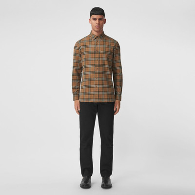 Burberry Button-down Check Cotton Flannel Shirt outlook