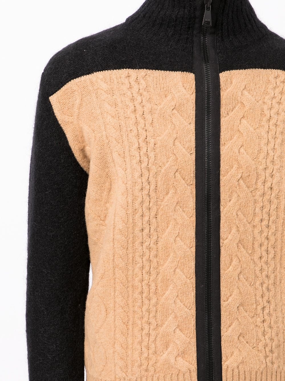 panelled cable-knit jumper - 5