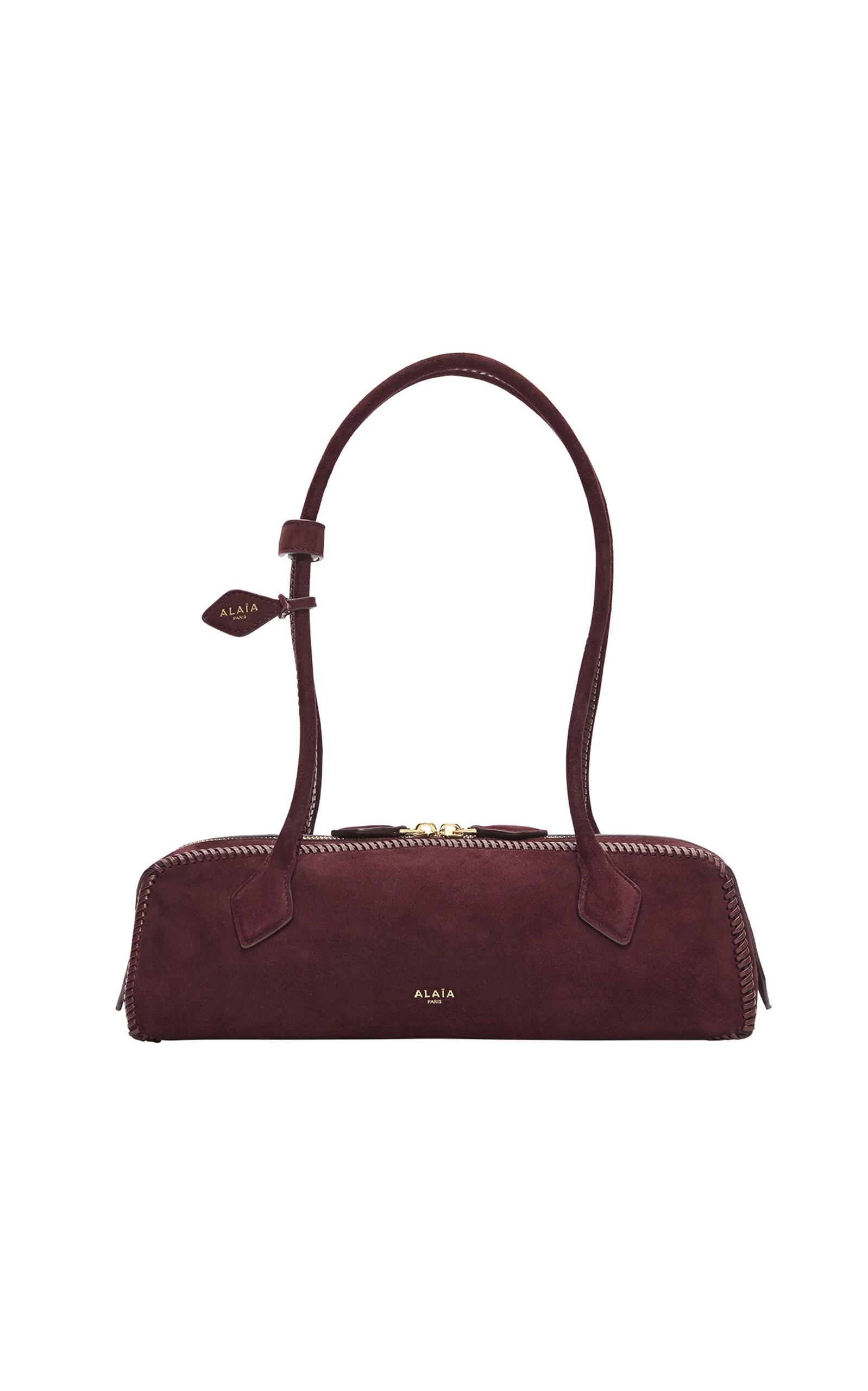 Le Teckel Medium Suede Bag burgundy - 1