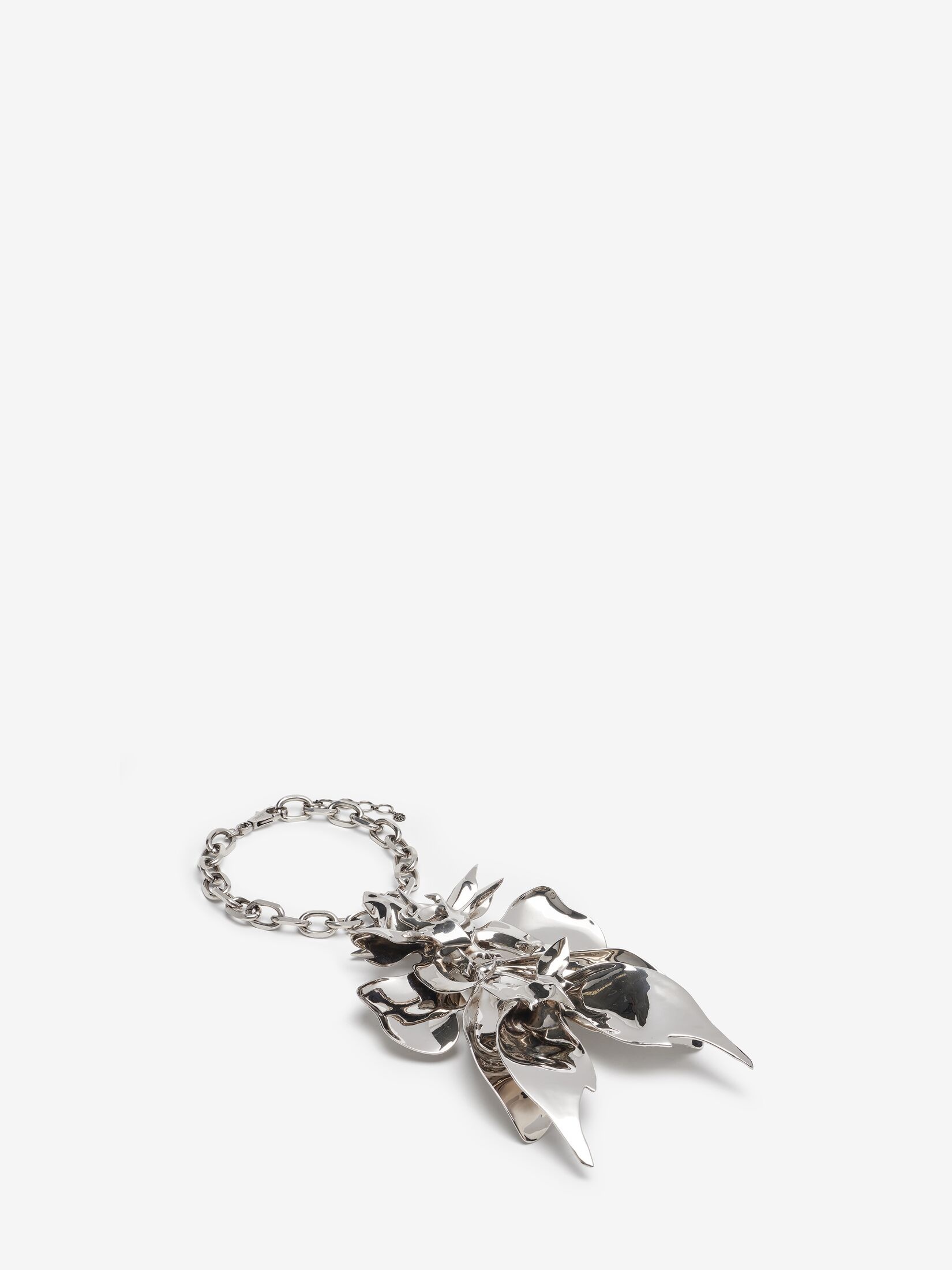 Women's Orchid Necklace in Antique Silver - 2