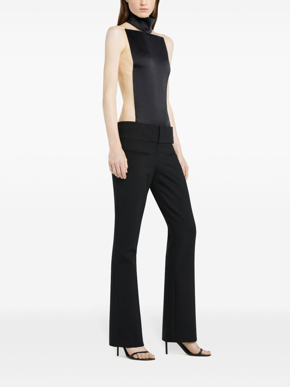 belted flared pants - 3
