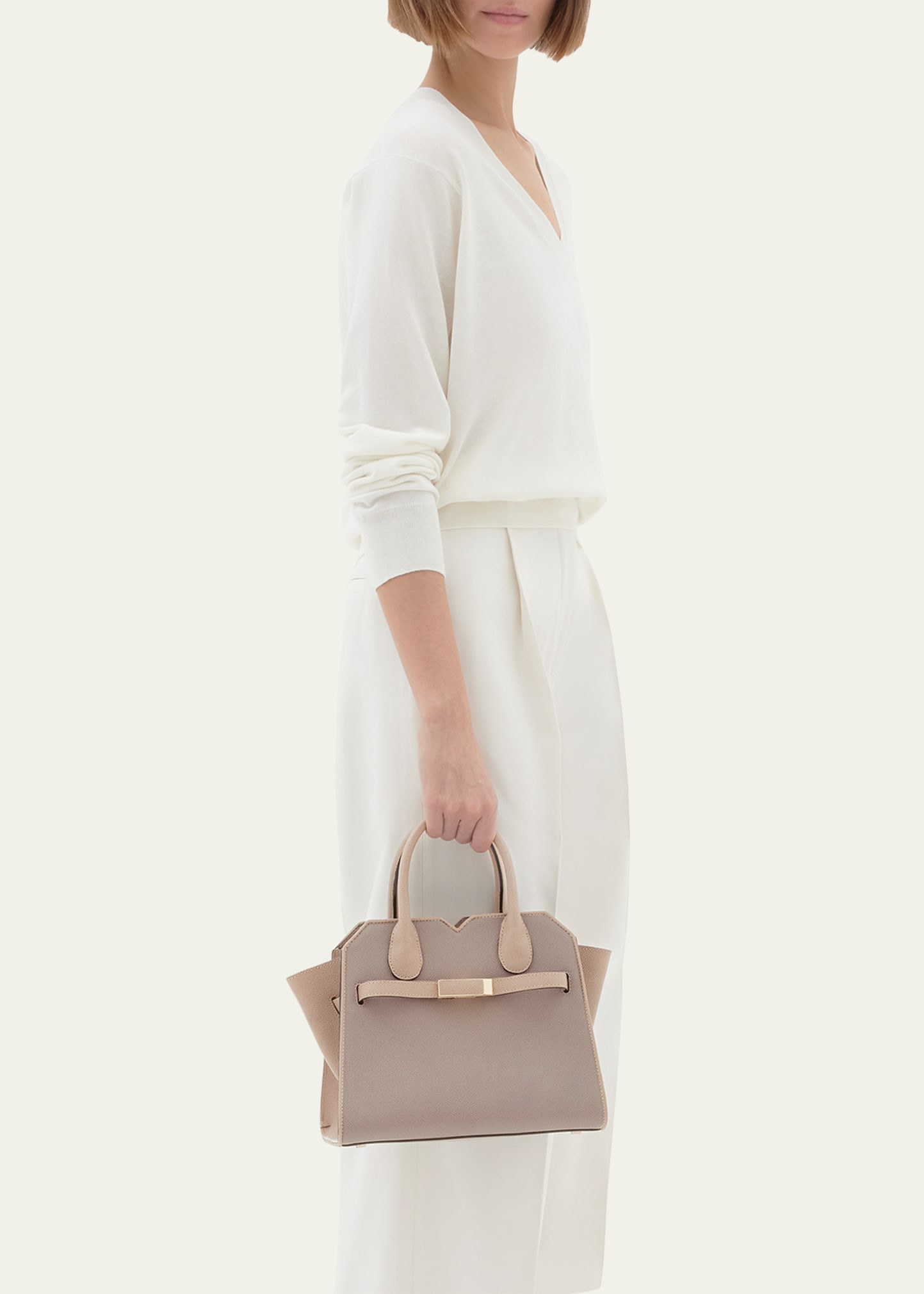 Milano Bicolor Leather Top-Handle Bag - 2